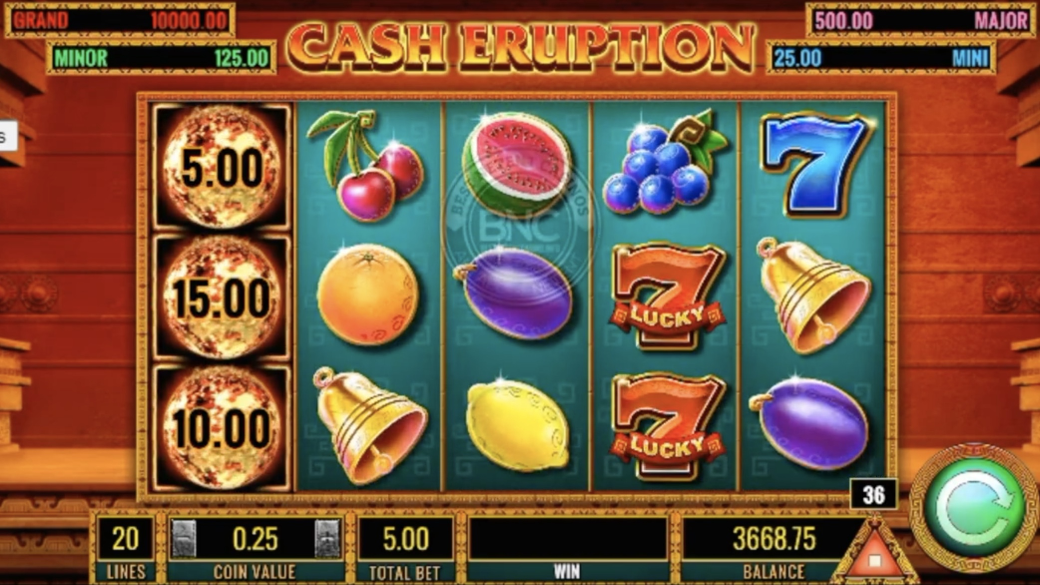 Бездепозитные бонусы для игры на игровых автоматах «Cash Eruption» от казино Ноу Мани Слотс